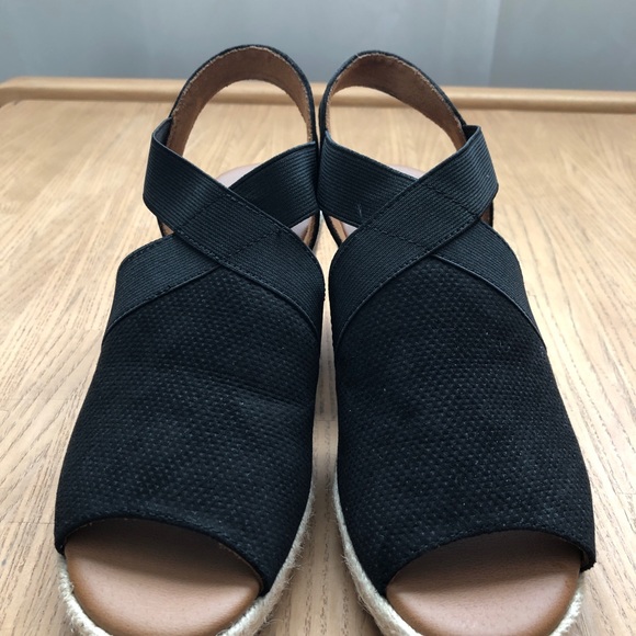 Sonoma Black Wedges Open Toe Shoes - Picture 8 of 11